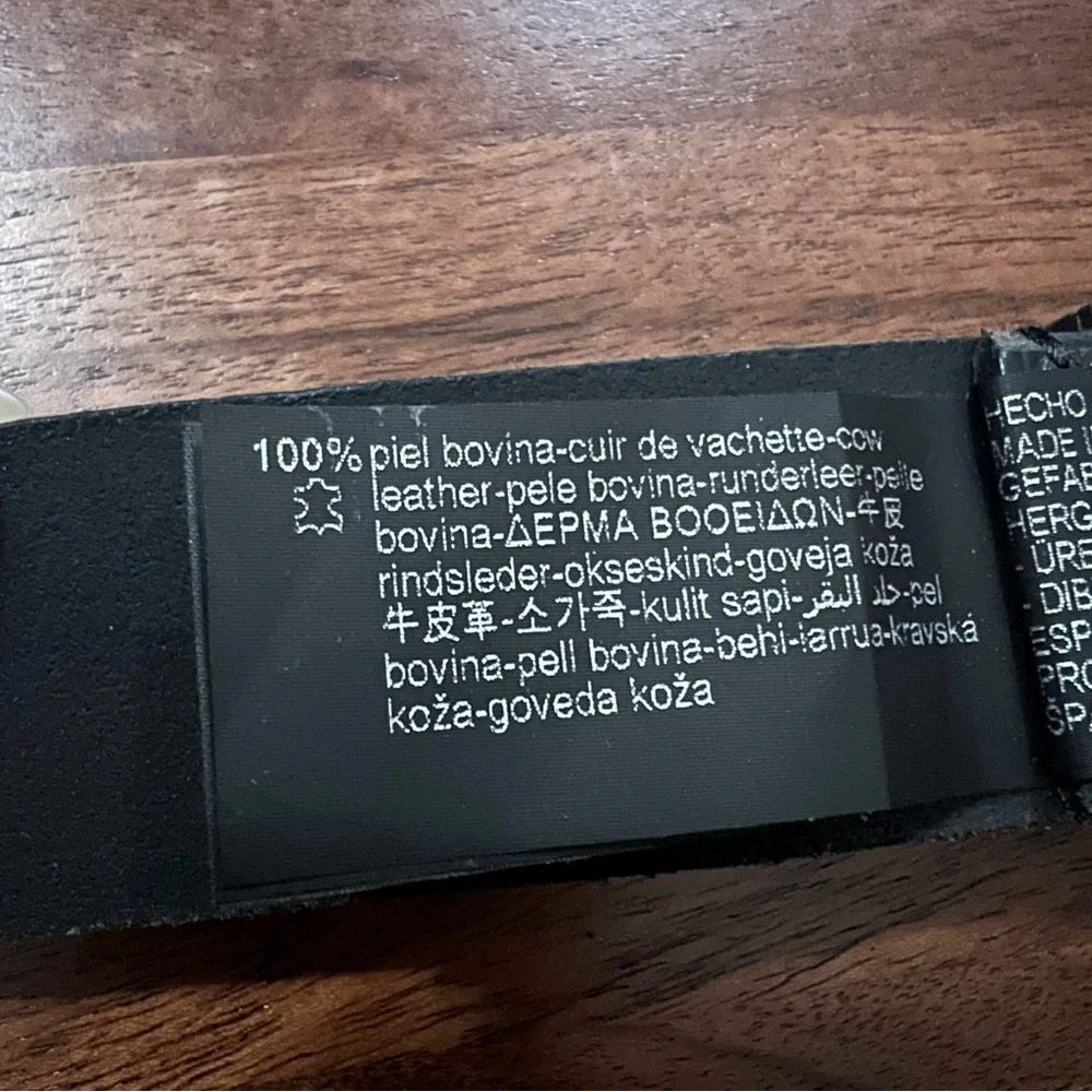 Zara Black Leather Belt w Metal Buckle NWOT